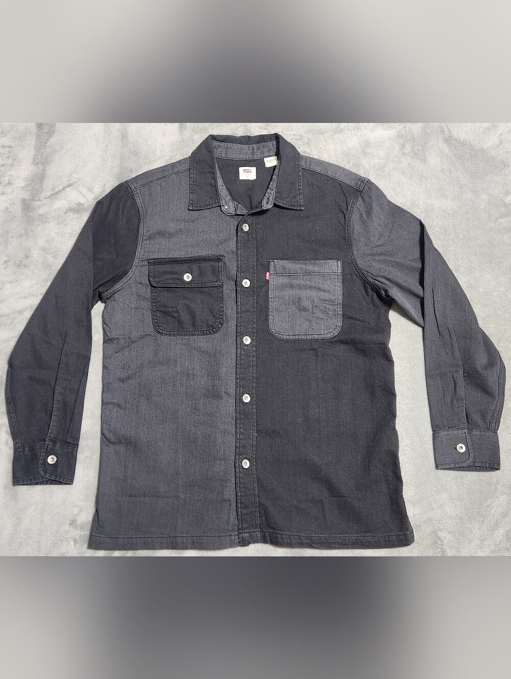 Levi’s Black Gray Colorblock Utility Shirt Medium
